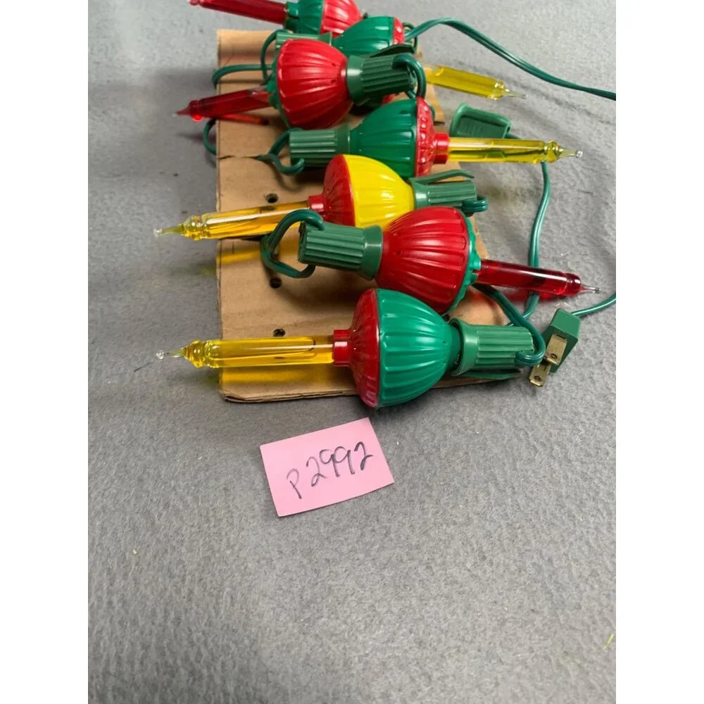 Vintage 50s Bubble Christmas Light Set of 7 Working